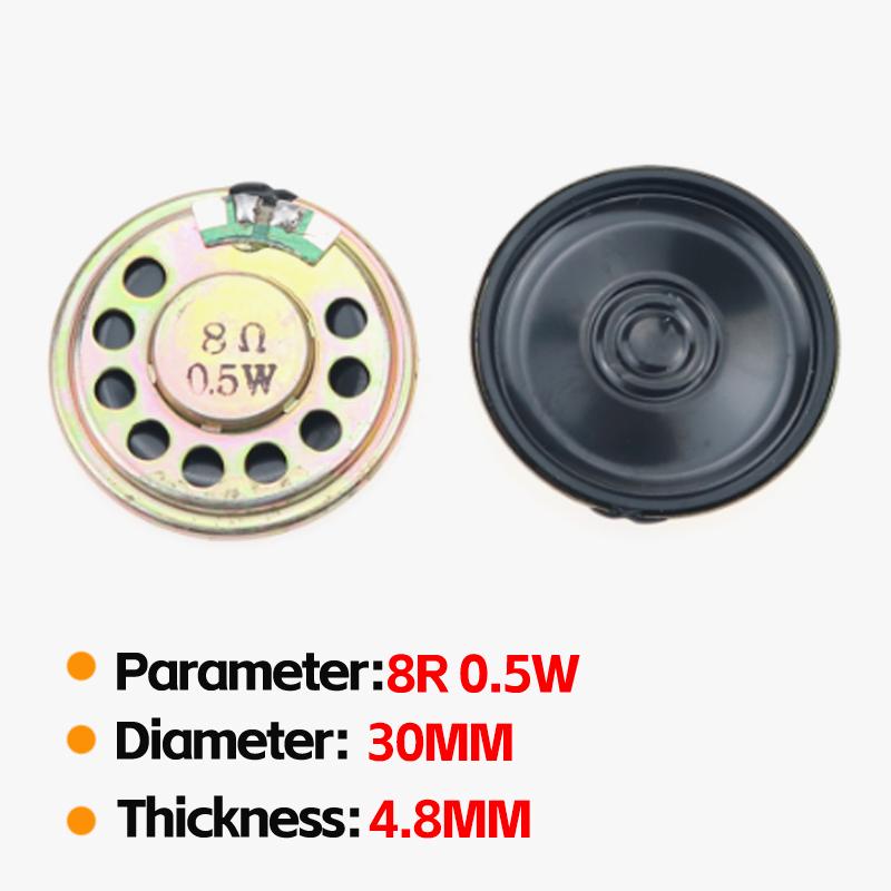 2pcs 8R 0.5W Speakers Various Sizes 20mm-66mm Diameter for Audio Equipment Replacement
