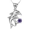 925 Silver Necklace Pendant Dolphin AAA Zircon For Women Fashion Clavicle Chain Necklaces Wedding Party Jewelry Gift