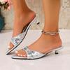 Fashion 2025 Summer New Fashion Women High Heels Slippers Square Toe Shoes for Women Design Open Toe Slingback Slides Female Zapatos