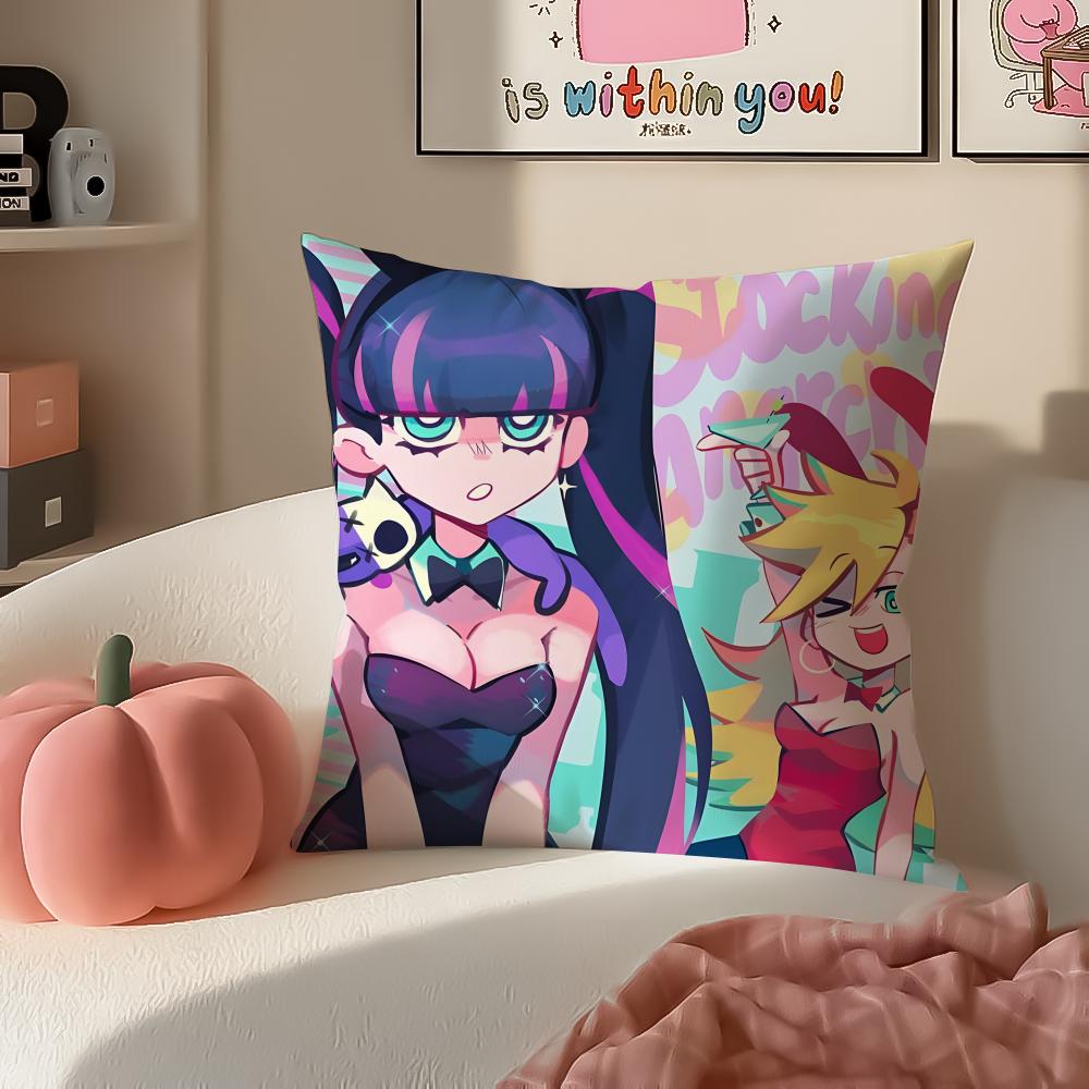 Japanese Anime PPanty Stocking with Garterbelt Cushion Cover Pillowcase Short Plush Invisible Zipper Room Sofa Cushion Cover