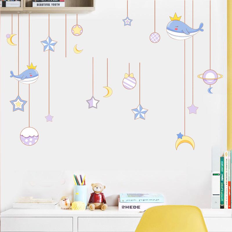 Adesivo da Parete Lampadario Stile Nordico Colorato Rimovibile Decorazione Sfondo TV per Camera da Letto e Soggiorno Adesivo Vetro Finestra