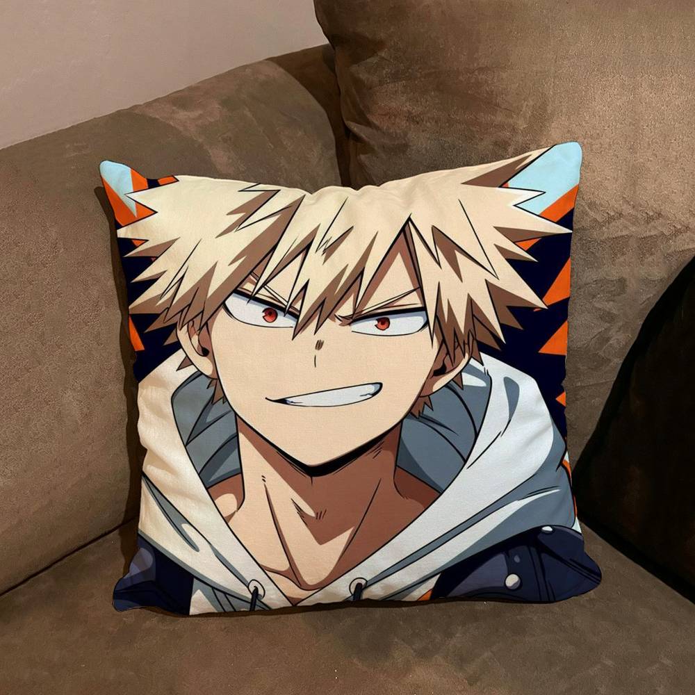 Anime M-My H-Hero Katsuki Bakugo Pillow Cushion Cover Pillowcase Living Room Sofa Home decorative pillowcase