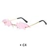 Rimless Sunglasses Women Luxury Brand Rhinestone Sun Glasses Ladies Cute Heart Shape Punk Party Eyewear