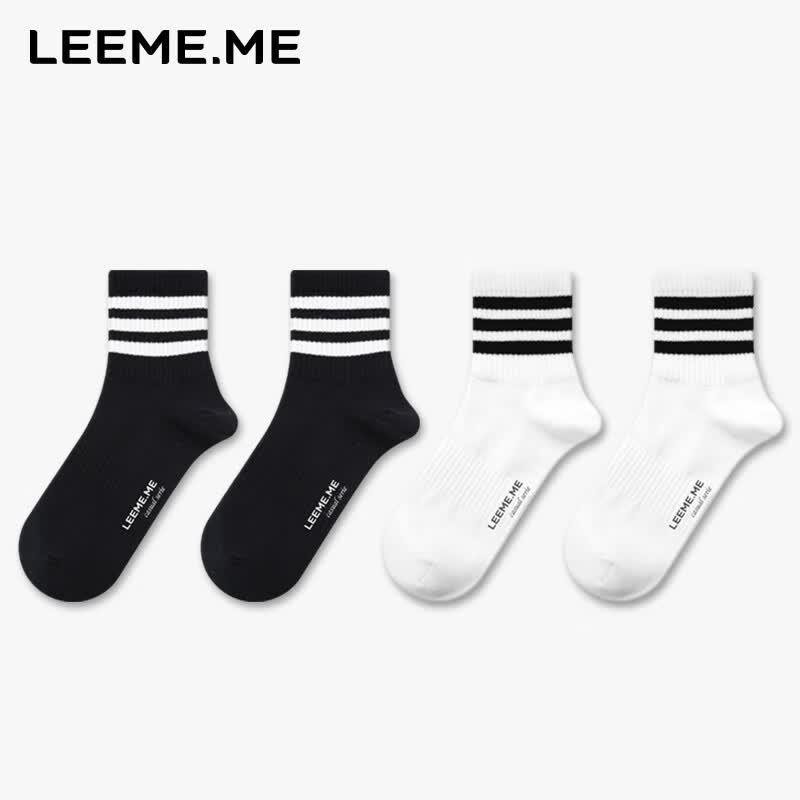 Limi Men s Antibacterial Striped Mid-Calf Sports Socks One Size