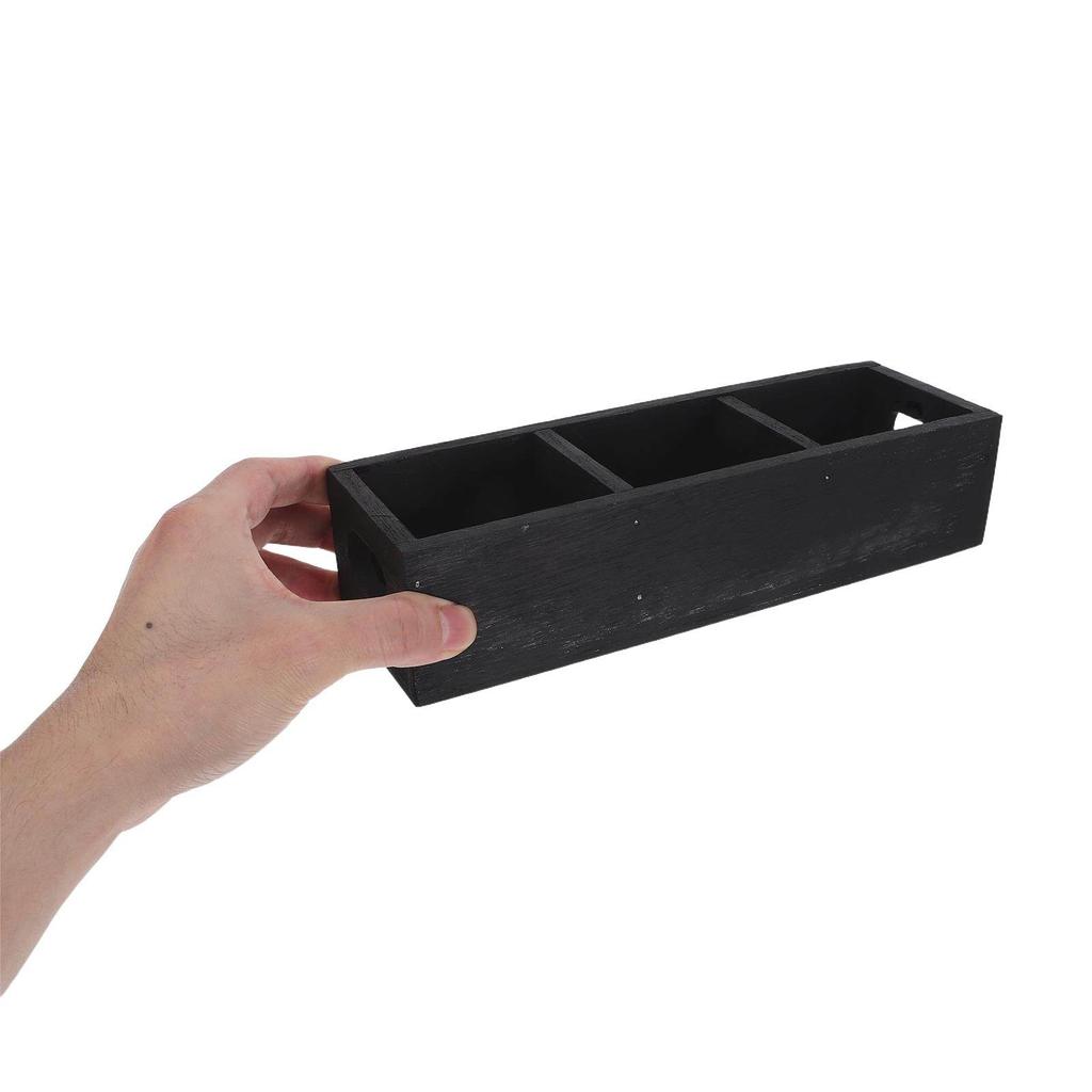 Wooden Storage Box 3 Compartment Organizer Practical Storage Cases Suitable For Storing Candy Sticky Notes Tea Bags And Remote