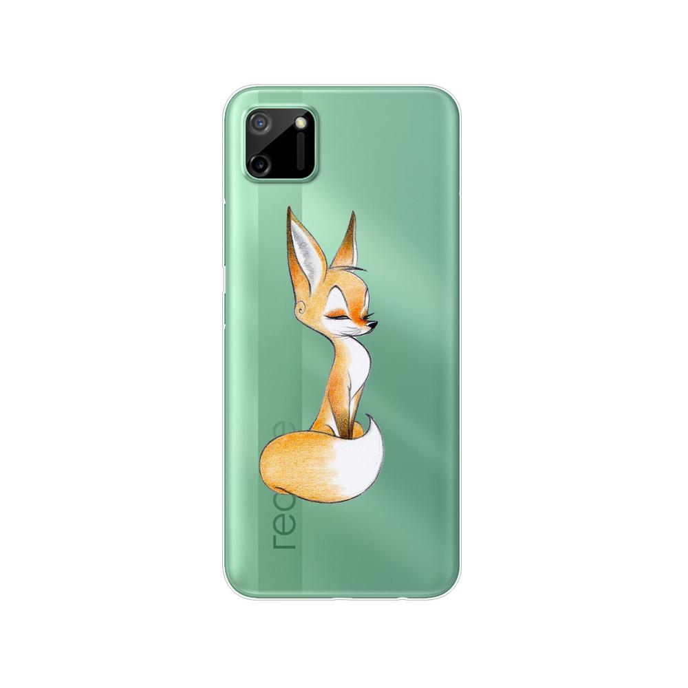 För Realme C11 2021 2020 Fodral TPU Silicon Back Cover Telefonfodral För OPPO RealmeC11 C 11 Soft Fodral RMX3231 RMX2185 stötfångare 6,5 tum