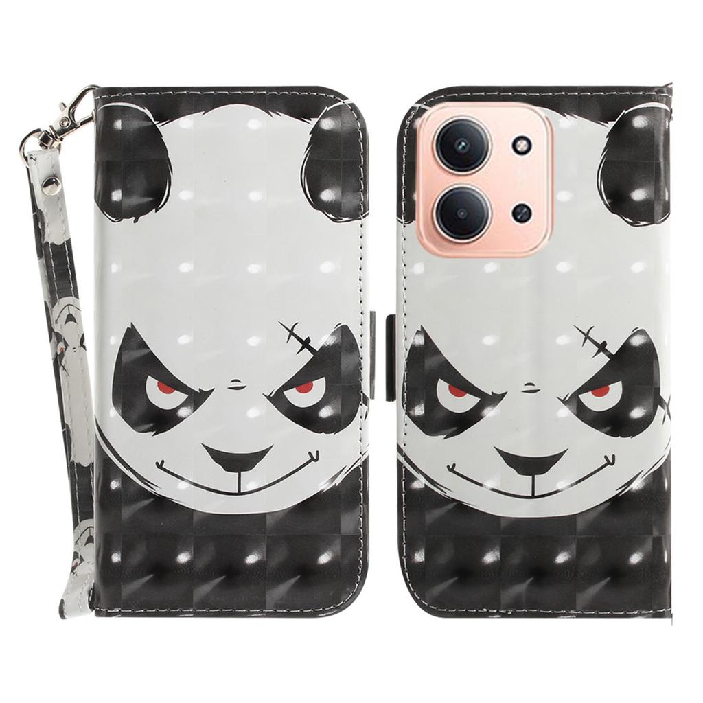 Für Xiaomi Redmi 15C 5G (EU) (173 mm)/15C 4G (EU) (173 mm) Handyhülle mit Musterdruck, Leder-Geldbörse, Handyhülle mit Handschlaufe