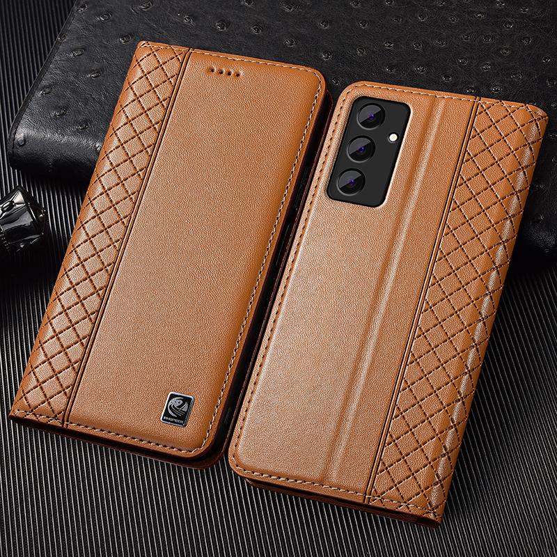 Funda con tapa de cuero genuino Napa para Samsung Galaxy A03 A13 A23 A33 A53 A73 A07 A17 4G 5G Core Fundas de Cartera para Teléfono