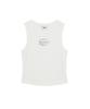 Emelbi Women'S Vintage Slim Ribbed Sleeveless T-Shirt Ny (White)