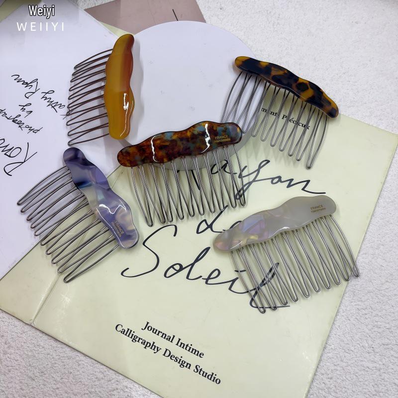 Wei Yi Stylish Acetate Hairpin Comb for Bangs - High-End Textured Design