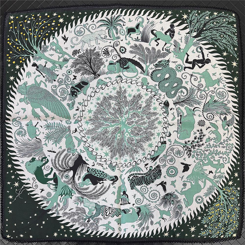 POBING Curled Cotton Silk Scarf Women Double Side Printed Square Scarves Wraps Echarpes Foulards Femme Hijabs 66CM