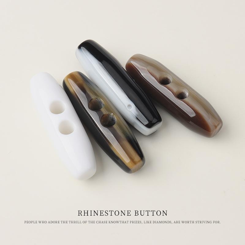 Resin Pattern Olive Buckle Coat Trench Coat Coat Pair Buckle Down Jacket Cotton Coat Horn Buckle Children'S Buckle