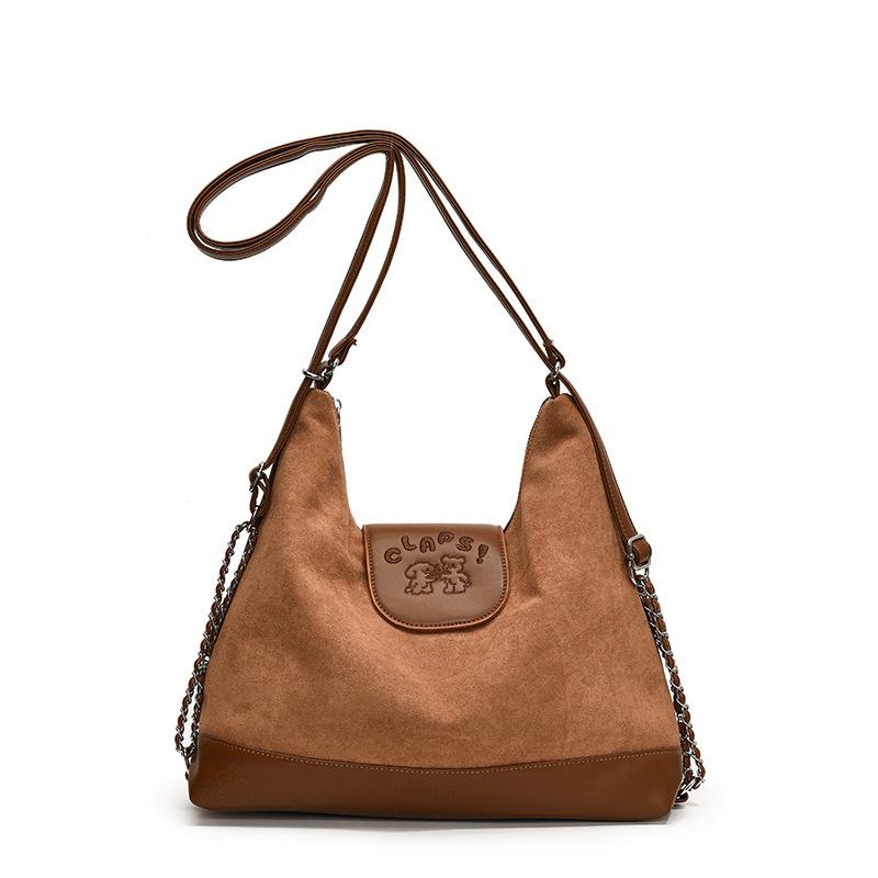 Commuter Tote Bag Women's Large Capacity 2025 New Autumn and Winter Matte Retro Shoulder Messenger Bag Multi-functional Backpack