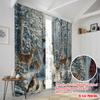 2pcs,2D Plane Printing Pattern Curtains Snowman & Reindeer Polyester (without Rod) Decorations For Home for Bedroom, Living Room