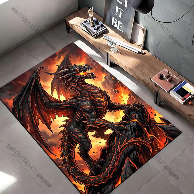 Handsome Fire Dragon carpet Yoga living room room decor children's crawling mat doormat area rug games mat