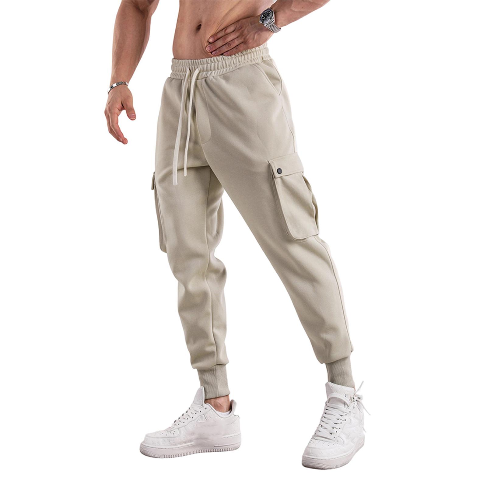 

Men s Sports Casual Jogging Trousers Lightweight Hiking Pants Outdoor Pant L бежевий