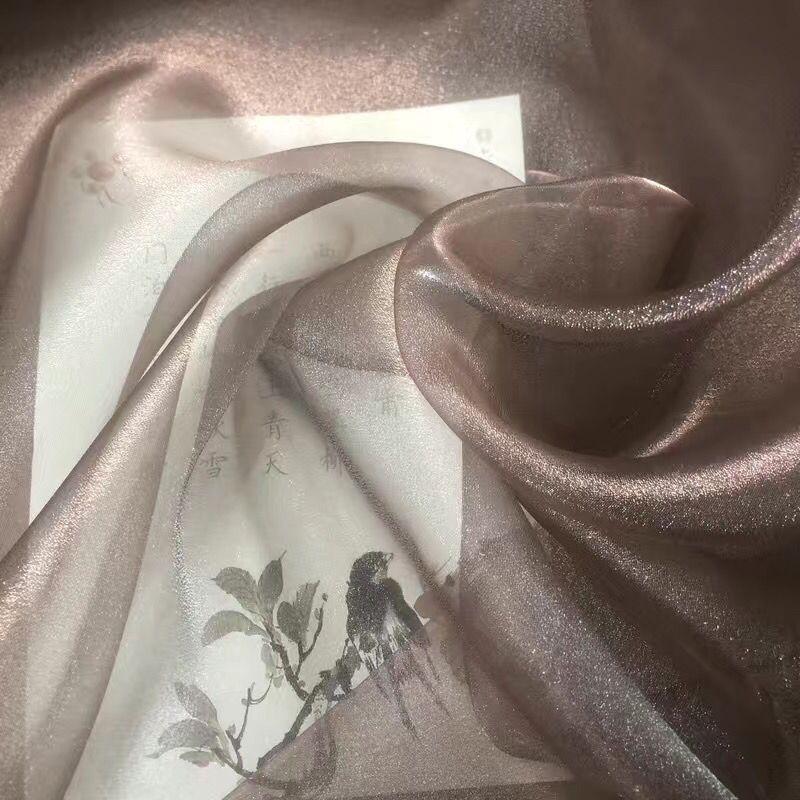 Cloudy Chiffon Fabric with Sheen Slightly Stiff Texture Suitable for Wedding Dresses Formal Gowns and Designer Clothing Fabrics
