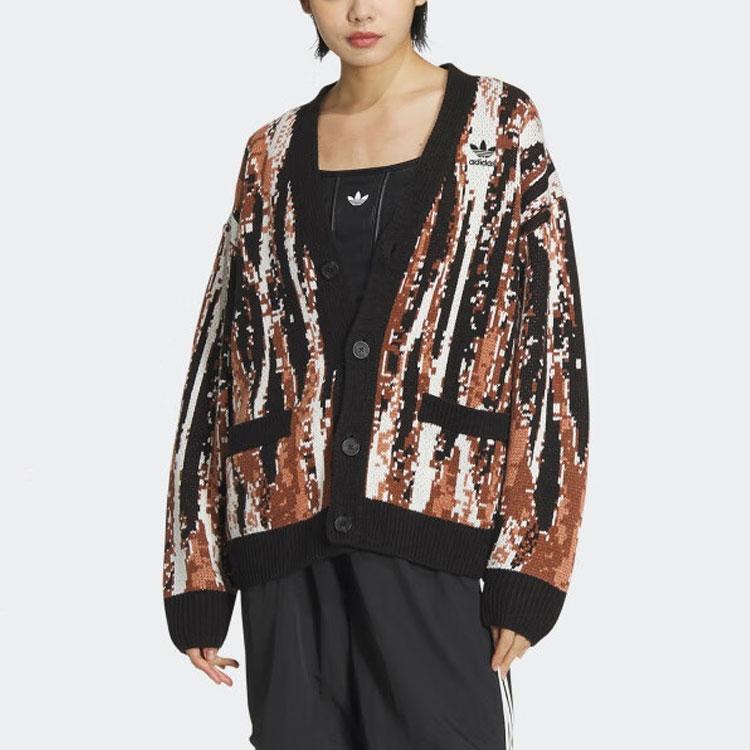 Adidas Originaler Mønstret Strikket Langermet Skjorte Herre Topper Svart IX7819