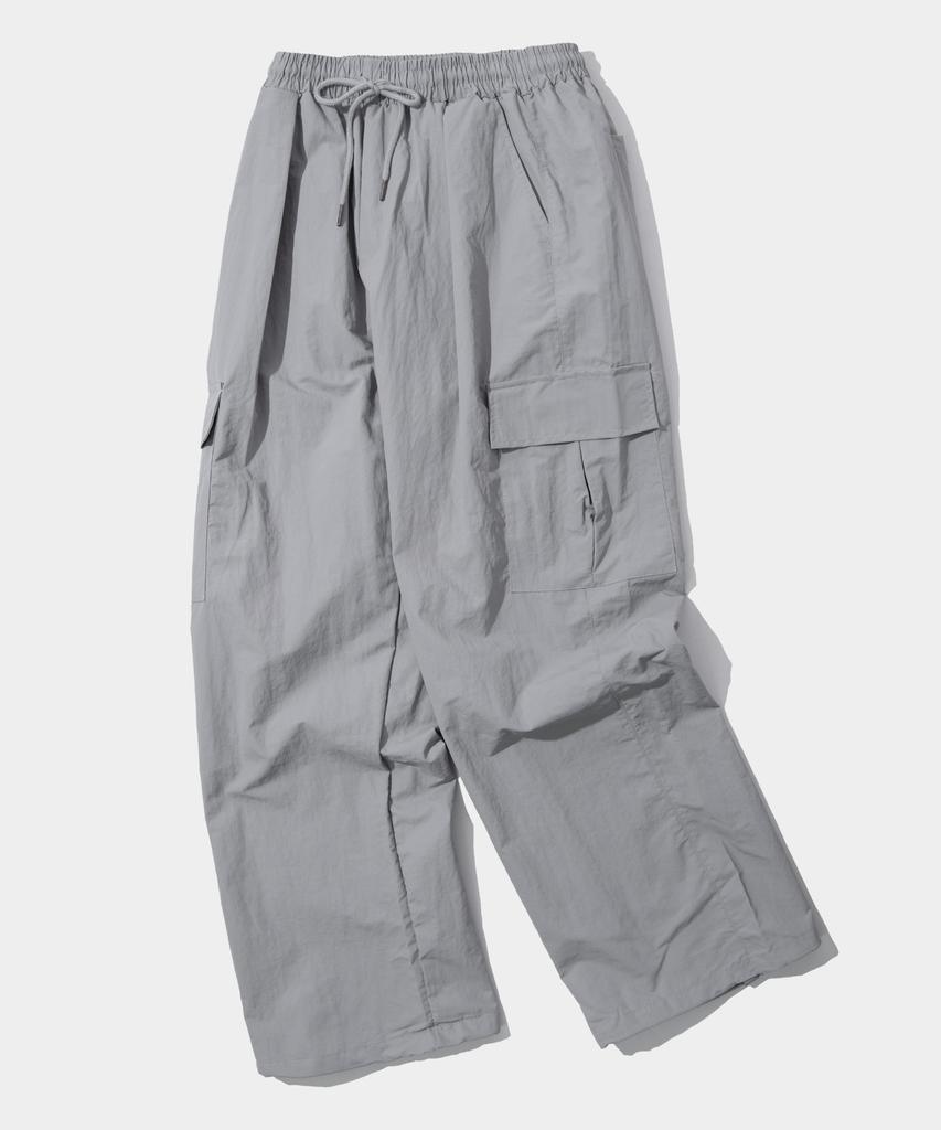 SOME PLACE Pocket Cargo Nylon Two-Way String Banding Pants [Pink]