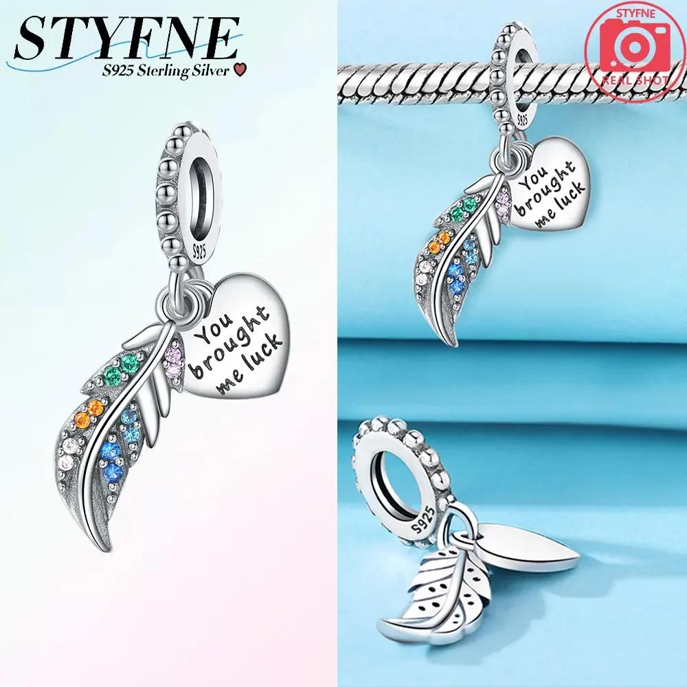 Copper Original Colored Feathered Wings Pink Angelic Endless Beads Fit Bracelet Women Diy Fine Beautiful Gift Accessory