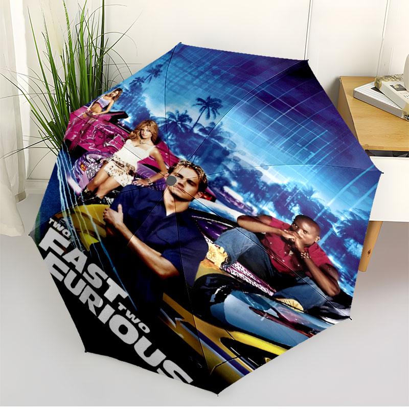 Fast & Furious Print Automatic Open Close Umbrella, Portable Foldable Umbrella, for Outdoor Commute Camping Trip, Ideal Birthday Gift