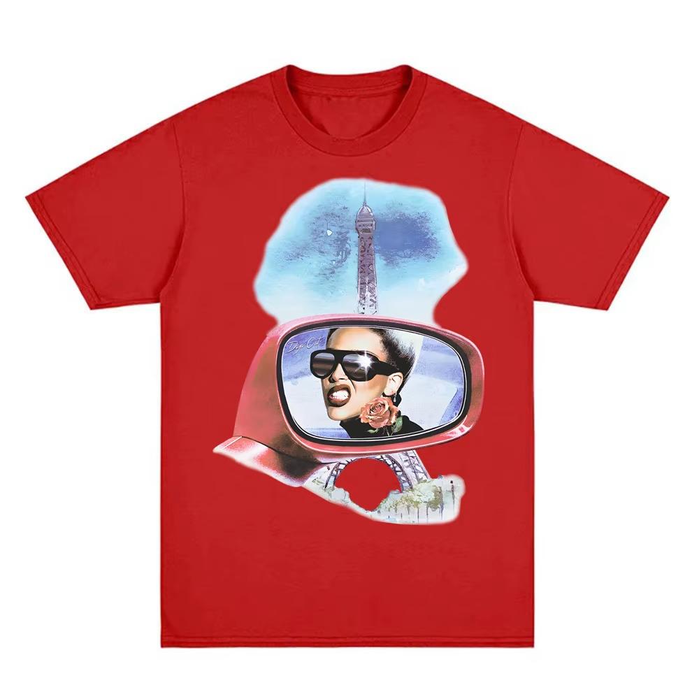 2026 VIE IN PARIS Tshirt Doja Cats New Summer Roundneck Highquality Fashionable Tshirt Trend Singer Camiseta Cat