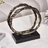 Modern Minimalist Geometric Double Ring Metal Sculpture Decor Living Room TV Cabinet Bookshelf Desktop Sample