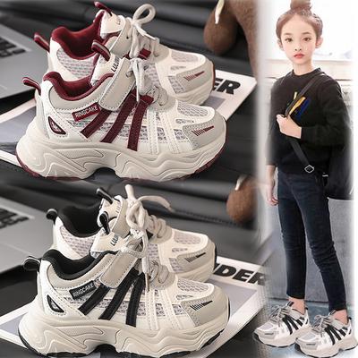 2025 Spring and Summer New Student Sports Shoes Middle and Older Children's Sports Shoes Mesh Dad Shoes Manufacturer EVA Sole