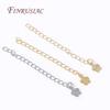 18K Gold Plated Brass Metal Extension Chains Bracelet Necklace Extend Tail Chains Connectors DIY Jewelry Making Findings