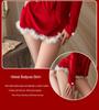 Women's Sensual Fluffy Christmas Lingerie Costume: Camisole Nightdress & Mini Skirt with Quick Release
