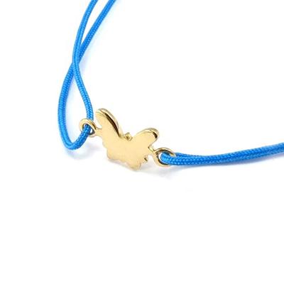 [K4548] - Armband Vergoldet 'Schmetterling' blau golden - 10x8 mm