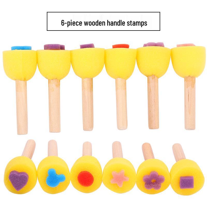 Children's Round Sponge Brushes for Art & Painting - Mushroom Head Tools for DIY Graffiti and Kindergarten Use