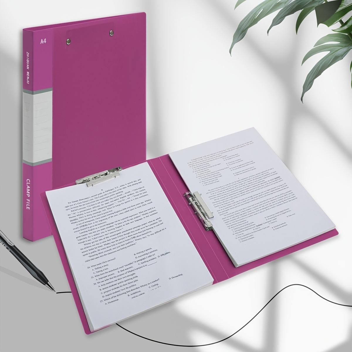 

1pcs Colorful A4 Document Folders - Dual Clip Office Organizer for Contracts, Sheet Music, Certificates & Portfolio Storage рожевий