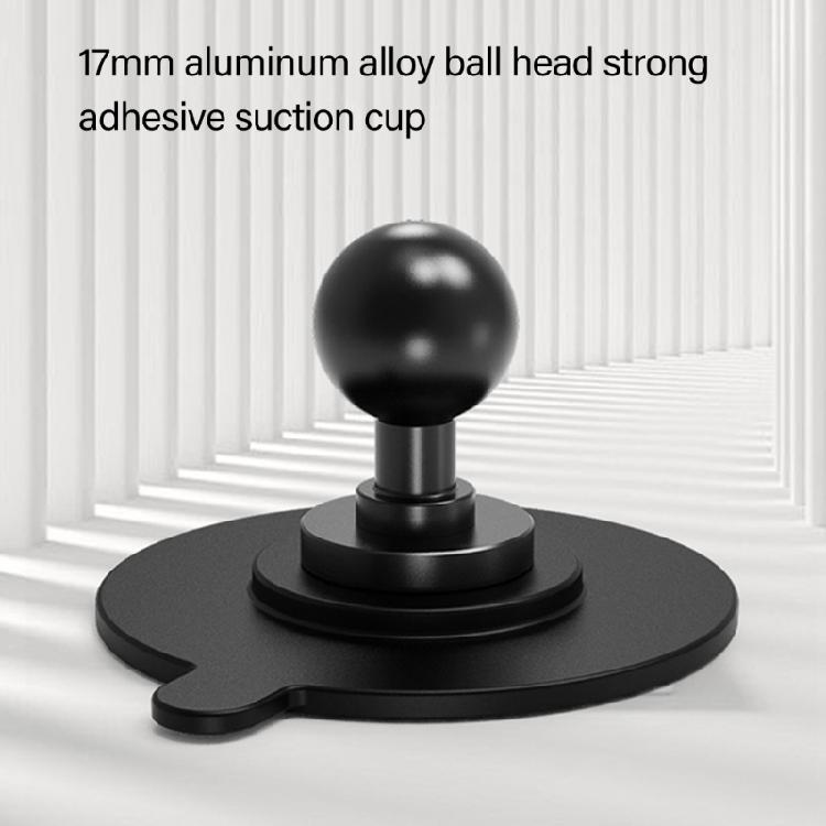 Aluminiumlegierung Saugfußhalterung mit 17mm Kugelkopfbefestigung für Action-Kameras auf verschiedenen Materialoberflächen