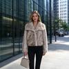 European and American style imitation fur coat women's short large lapel imitation fox hair short coat autumn and winter warm celebrity jacket