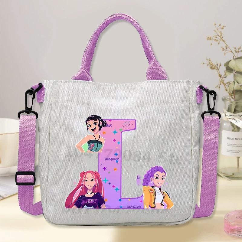 Anime Cartoon Printed Student Commuter Handbag Large Capacity Portable Casual Canvas Bag