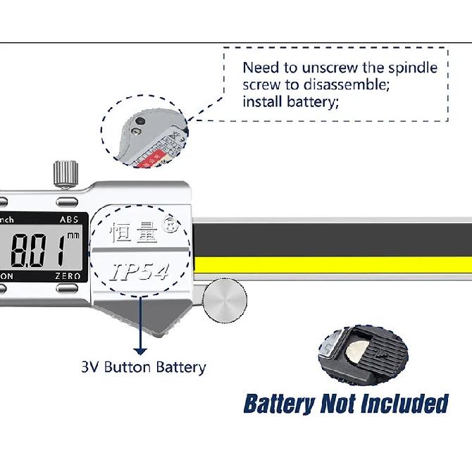 Premium External Groove Tip Digital Caliper Brake Disc Wear Measurement Tool Brake Pad Thickness Measurement Vernier Caliper