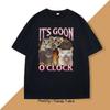 It's Goon O'Clock T-Shirt Funny Cute Cat Tshirt Kitten Joke Graphic Tee Cotton Short Sleeve Round Neck T Shirt Men's Clothes
