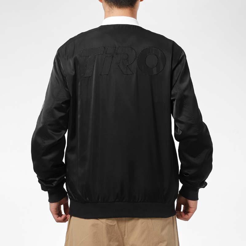 Adidas Klasická pruhovaná větrovka s logem, ležérní baseballová bunda pro muže, svrchní oděv, černá GL6860