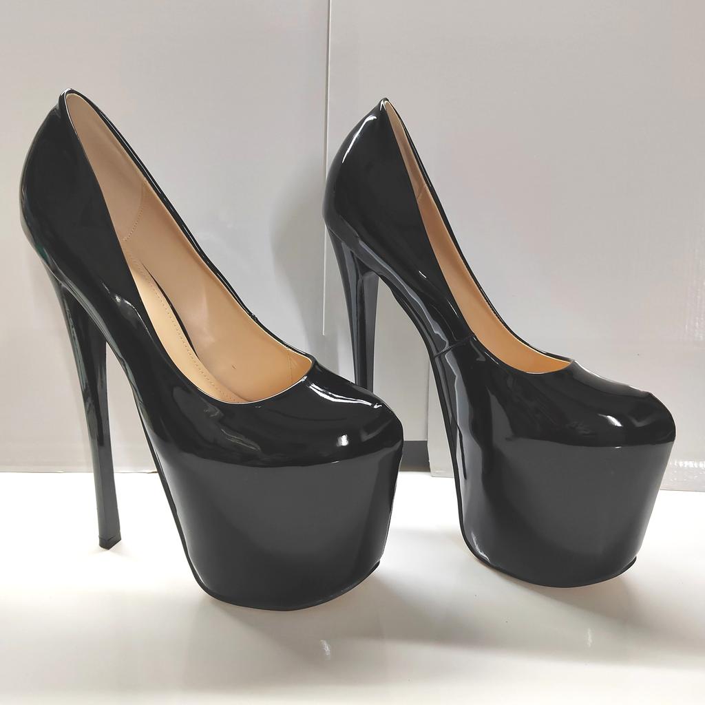 Neue 19 cm High Heels, Außen hohe starke Ferse Candy Farbe große Größe Damenschuhe, sexy Hass Himmel hohe Schuhe