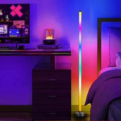 122cm Smart Corner Floor Lamp Dimmable APP Control RGB LED Modern Mood Lighting Stand Lights for Bedroom Gaming Living Room