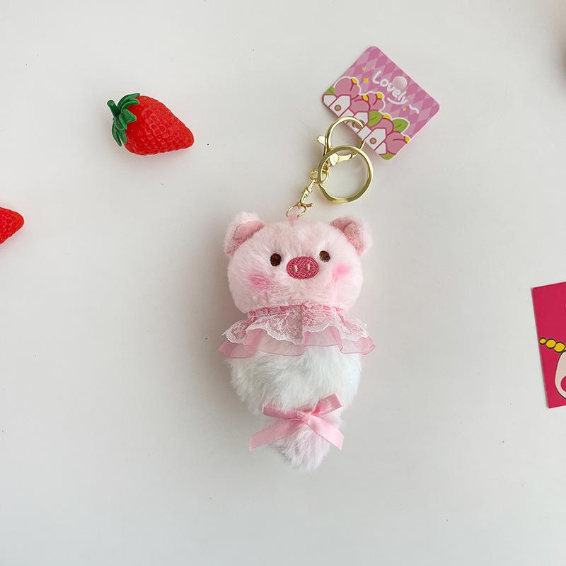 Cartoon 4-inch Pendant Keychain Atmosphere Doll Cute Rabbit Backpack Accessories Grab Machine Doll Boutique