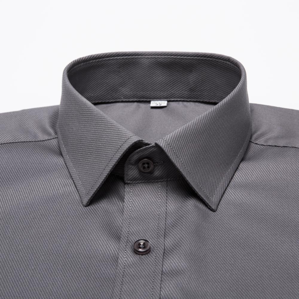 Men's Classic Dress Shirt Solid Long Sleeve Wrinkle Free Man Clothes Business Social Button-up Twill Formal Shirts with Pocket