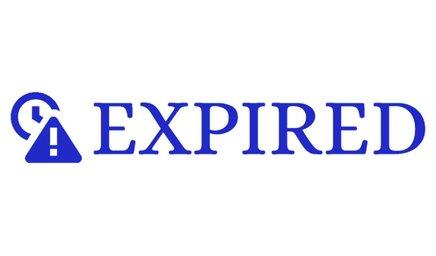 

Printtoo Expired Self Inking Rubber Stamp Pre-Inked Office Stamp- Home Office Business Stationery, Black- 42 x 9 синій