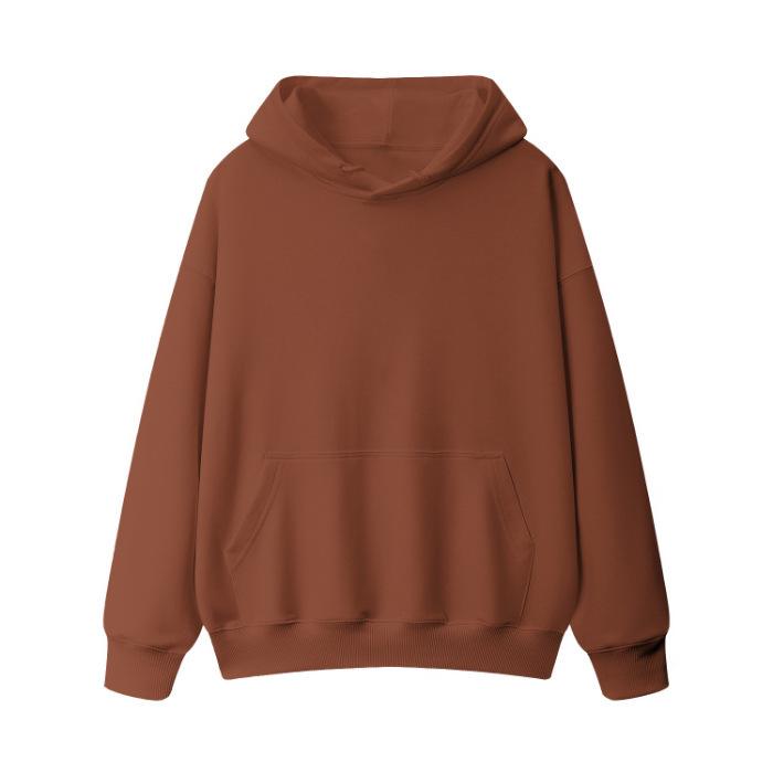 Wholesale 190g fleece thickened light version hooded sweater men's and women's Korean version solid color coat