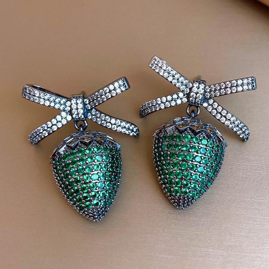 Silver Needle Retro Medieval Zircon Bow Strawberry Earrings Earrings Personalized Earrings Women