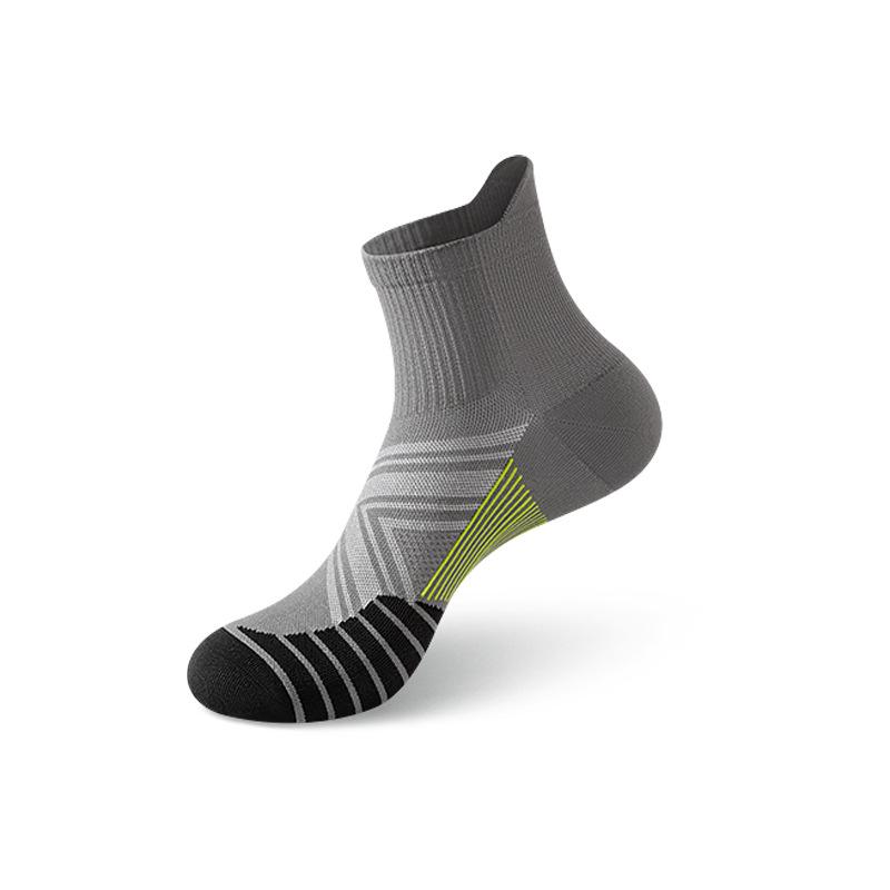 Zhuji Men's Quick-Dry Summer Running Socks - Sweat-Absorbent, Breathable, Thin Mid-Calf Marathon Sports Socks