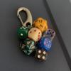 Creative Colourful Dice Keychain  3D Resin Dice Handbag Pendant For Men Women Car Key Holder Key Accessories Funny Gifts