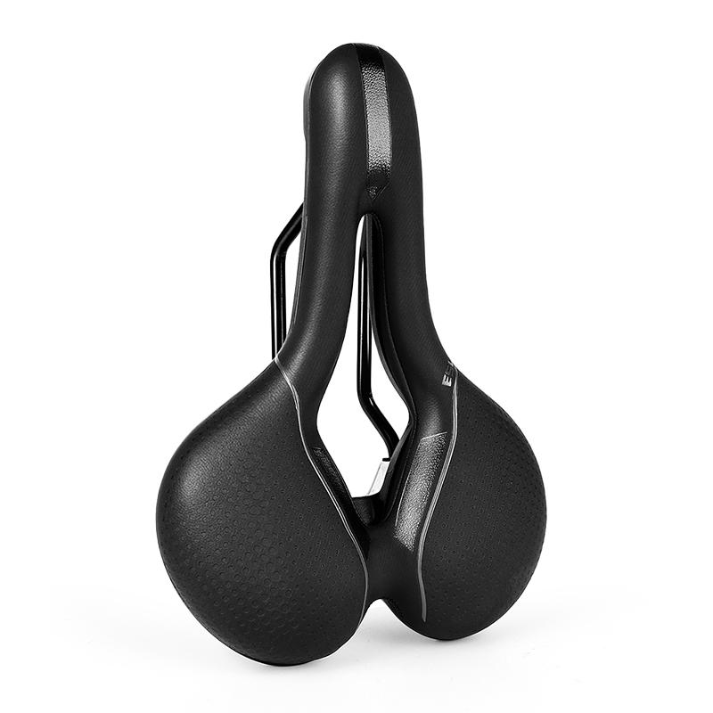 ESLNF Bicycle Saddle Comfortable Shock Absorbing Hollow Breathable Bike Seat for Men Women MTB Road Bike with LED Safety Warning
