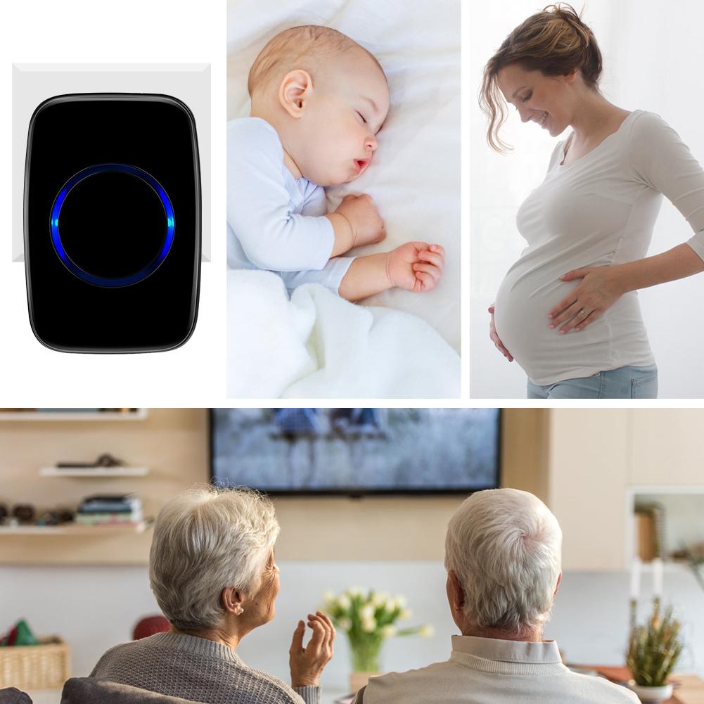 Drahtlose Türklingel, Ring Türklingel Gong-Set, Wasserdicht 2 Stecker-Empfänger und 1 Batterie